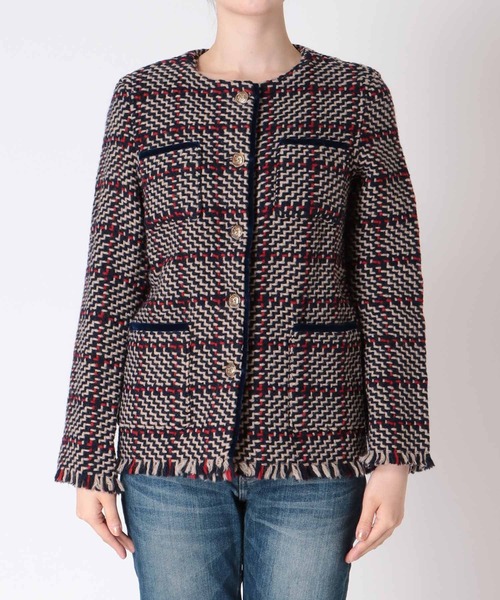 Jines（ジネス）の「ツィードノーカラージャケット【John branigan/ジョンブラニガン】（ノーカラージャケット・レディース・ネイビー・34）」の15枚目の写真