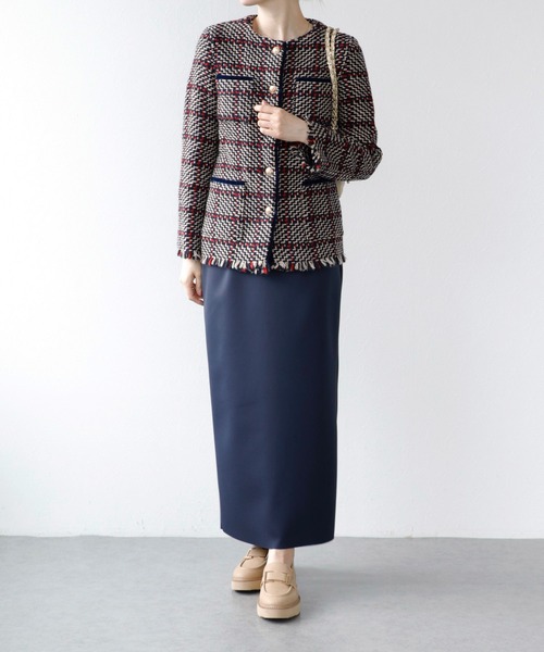 Jines（ジネス）の「ツィードノーカラージャケット【John branigan/ジョンブラニガン】（ノーカラージャケット・レディース・ネイビー・34）」の16枚目の写真