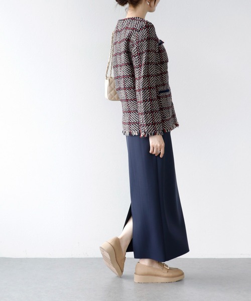 Jines（ジネス）の「ツィードノーカラージャケット【John branigan/ジョンブラニガン】（ノーカラージャケット・レディース・ネイビー・34）」の17枚目の写真