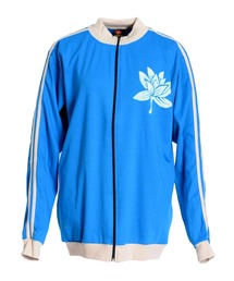エスニックアジアン ジャージトップス トラックジャケット ボタニカル柄