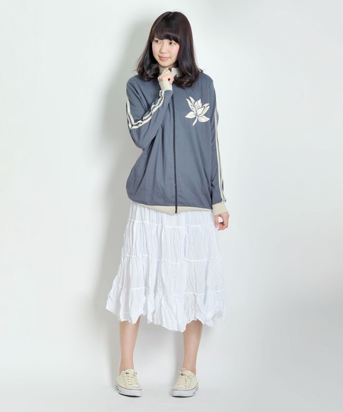 MARAI(マーライ)の「エスニックアジアン ジャージトップス トラックジャケット ボタニカル柄(ジャージ・メンズ・ネイビー/ベージュ/イエロー/パープル/オレンジ/ブラウン/レッド/ブラック/カーキ/グレー/ブルー・LARGE/X-LARGE)」の17枚目の写真