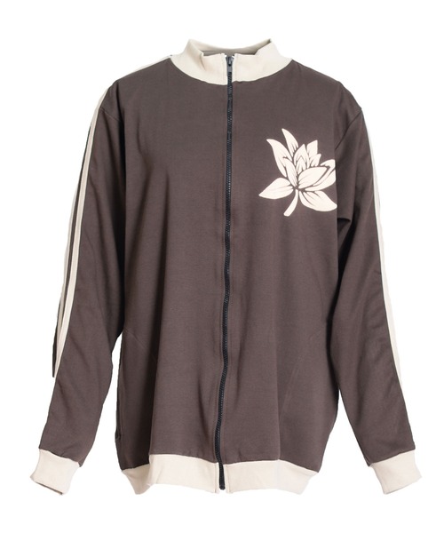 MARAI(マーライ)の「エスニックアジアン ジャージトップス トラックジャケット ボタニカル柄(ジャージ・メンズ・ネイビー/ベージュ/イエロー/パープル/オレンジ/ブラウン/レッド/ブラック/カーキ/グレー/ブルー・LARGE/X-LARGE)」の18枚目の写真