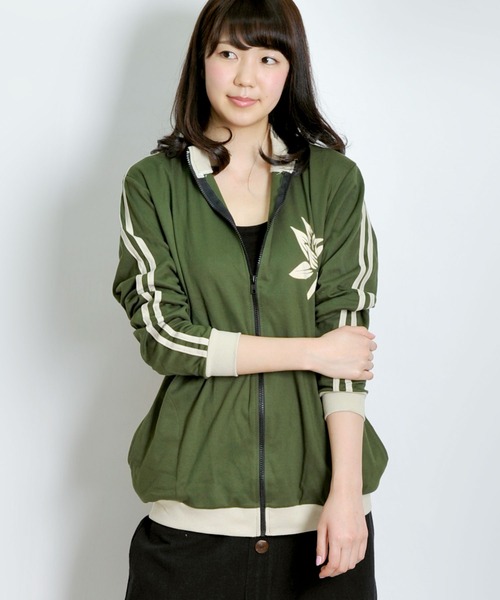 MARAI(マーライ)の「エスニックアジアン ジャージトップス トラックジャケット ボタニカル柄(ジャージ・メンズ・ネイビー/ベージュ/イエロー/パープル/オレンジ/ブラウン/レッド/ブラック/カーキ/グレー/ブルー・LARGE/X-LARGE)」の21枚目の写真