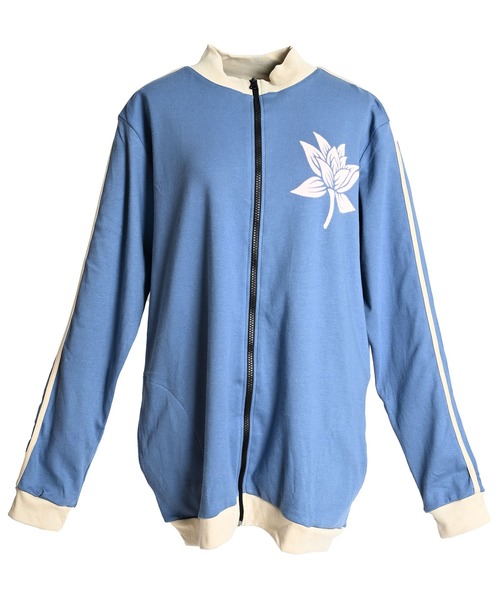 MARAI(マーライ)の「エスニックアジアン ジャージトップス トラックジャケット ボタニカル柄(ジャージ・メンズ・ネイビー/ベージュ/イエロー/パープル/オレンジ/ブラウン/レッド/ブラック/カーキ/グレー/ブルー・LARGE/X-LARGE)」の15枚目の写真