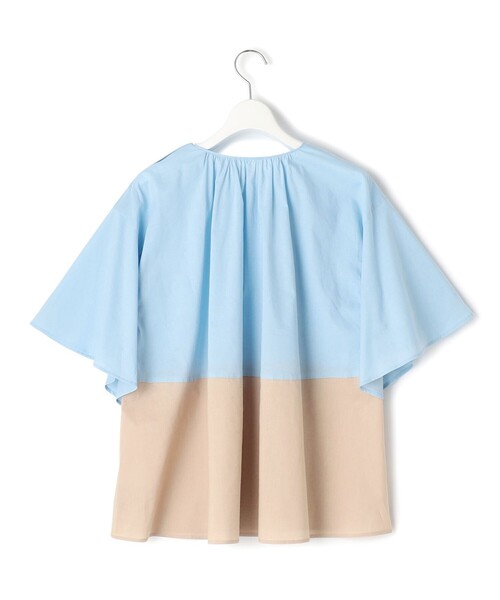 J.PRESS YORK STREET(ジェイプレスヨークストリート)の「【WOMEN】バイカラーギャザー ブラウス(シャツ/ブラウス・レディース・グリーン系1/サックスブルー系1/ライトグレー系1・F)」の16枚目の写真