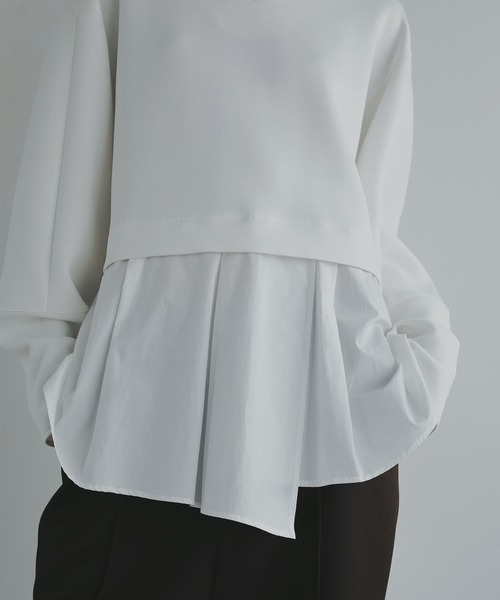 MANOF(マノフ)の「DOCKING PEPLUM TOPS(Tシャツ/カットソー・レディース・ブラック/ホワイト・FREE)」の10枚目の写真