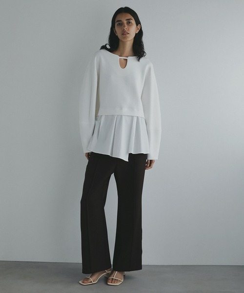 MANOF(マノフ)の「DOCKING PEPLUM TOPS(Tシャツ/カットソー・レディース・ブラック/ホワイト・FREE)」の8枚目の写真