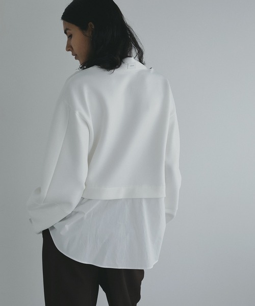 MANOF(マノフ)の「DOCKING PEPLUM TOPS(Tシャツ/カットソー・レディース・ブラック/ホワイト・FREE)」の6枚目の写真