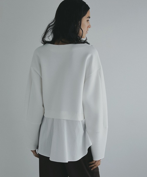 MANOF(マノフ)の「DOCKING PEPLUM TOPS(Tシャツ/カットソー・レディース・ブラック/ホワイト・FREE)」の7枚目の写真