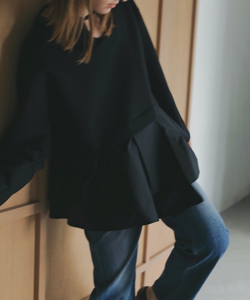 MANOF(マノフ)の「DOCKING PEPLUM TOPS(Tシャツ/カットソー・レディース・ブラック/ホワイト・FREE)」の20枚目の写真