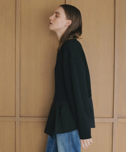 MANOF(マノフ)の「DOCKING PEPLUM TOPS(Tシャツ/カットソー・レディース・ブラック/ホワイト・FREE)」の15枚目の写真