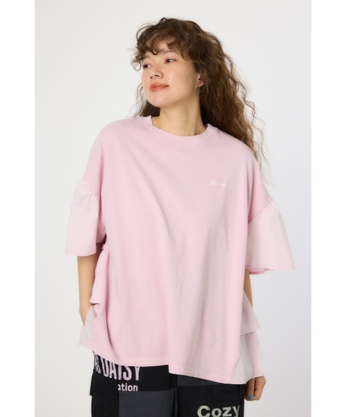 RODEO CROWNS WIDE BOWL（ロデオクラウンズワイドボウル）の「ピグメントバックフリルトップス（その他トップス・レディース・グリーン/ブラック/ライトピンク/オフホワイト・FREE）」の4枚目の写真