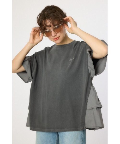 RODEO CROWNS WIDE BOWL（ロデオクラウンズワイドボウル）の「ピグメントバックフリルトップス（その他トップス・レディース・グリーン/ブラック/ライトピンク/オフホワイト・FREE）」の3枚目の写真