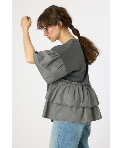 RODEO CROWNS WIDE BOWL（ロデオクラウンズワイドボウル）の「ピグメントバックフリルトップス（その他トップス・レディース・グリーン/ブラック/ライトピンク/オフホワイト・FREE）」の16枚目の写真