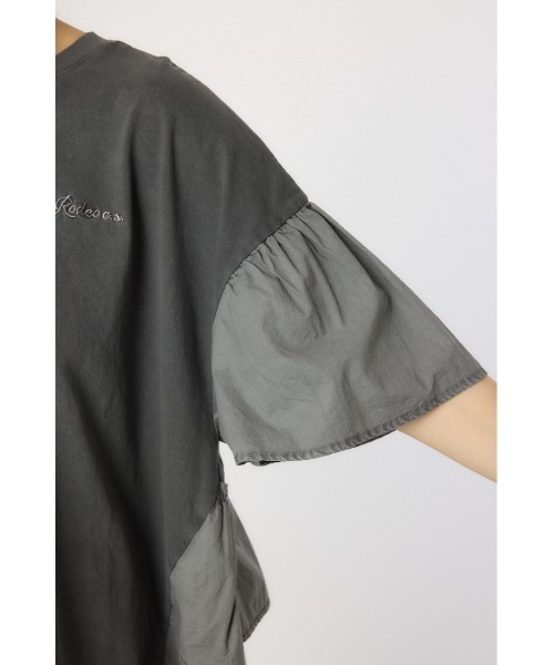 RODEO CROWNS WIDE BOWL（ロデオクラウンズワイドボウル）の「ピグメントバックフリルトップス（その他トップス・レディース・グリーン/ブラック/ライトピンク/オフホワイト・FREE）」の7枚目の写真