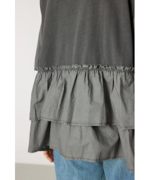 RODEO CROWNS WIDE BOWL（ロデオクラウンズワイドボウル）の「ピグメントバックフリルトップス（その他トップス・レディース・グリーン/ブラック/ライトピンク/オフホワイト・FREE）」の6枚目の写真