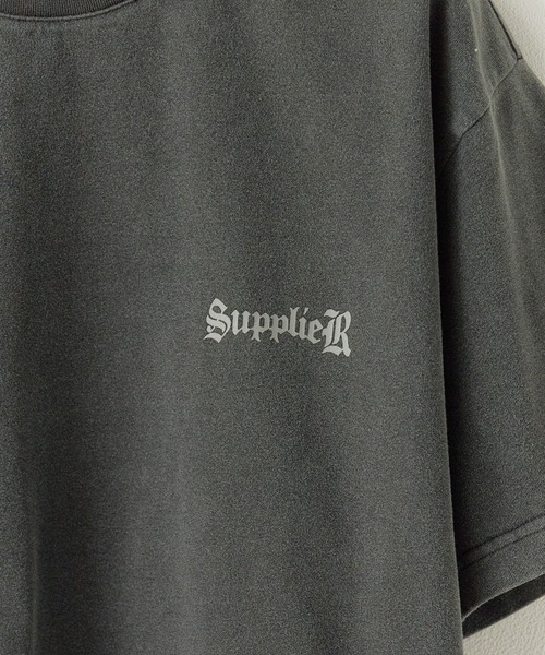 supplierTシャツ SUPPLIER/サプライヤー Vintage Wash Melt Cross Rhinestone Tee