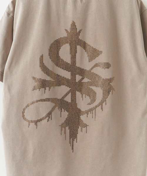 SUPPLIER(サプライヤー)の「SUPPLIER/サプライヤー Vintage Wash Melt Cross Rhinestone Tee Tシャツ(Tシャツ/カットソー・メンズ・ブラック/ベージュ・M/L/XL)」の5枚目の写真