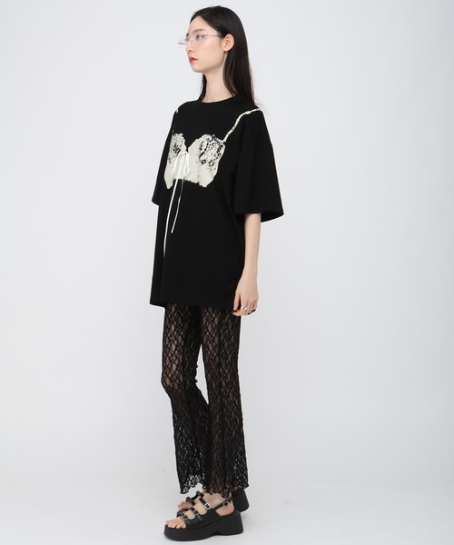 3.3 Field Trip (3.3フィールドトリップ)の「3.3 Field Trip/ビスチェプリントTシャツ(Tシャツ/カットソー・レディース・ホワイト/ブラック・FREE)」の21枚目の写真