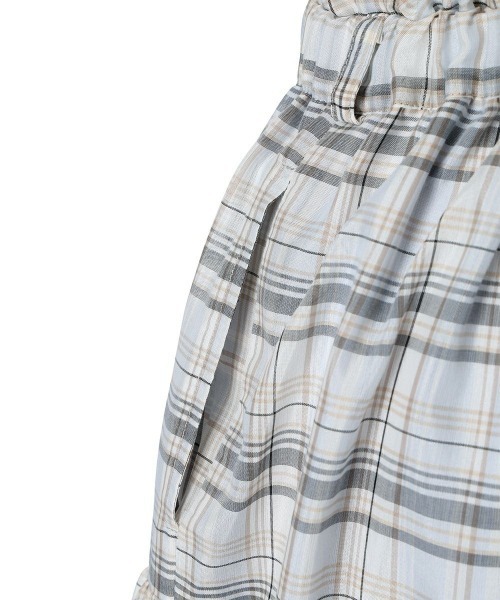 an another angelus（アンアナザーアンジェラス）の「【セットアップ対応】チェックティアードロングスカート/ fint　フィント（スカート・レディース・ホワイト×ブルー/ホワイト×パープル・FREE）」の6枚目の写真