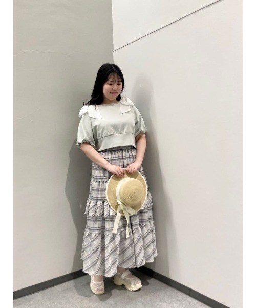 an another angelus（アンアナザーアンジェラス）の「【セットアップ対応】チェックティアードロングスカート/ fint　フィント（スカート・レディース・ホワイト×ブルー/ホワイト×パープル・FREE）」の21枚目の写真