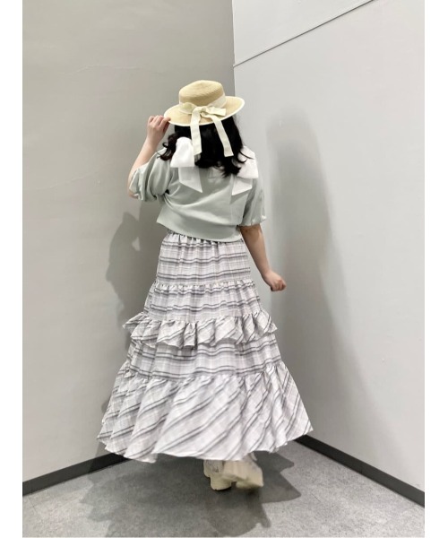 an another angelus（アンアナザーアンジェラス）の「【セットアップ対応】チェックティアードロングスカート/ fint　フィント（スカート・レディース・ホワイト×ブルー/ホワイト×パープル・FREE）」の22枚目の写真