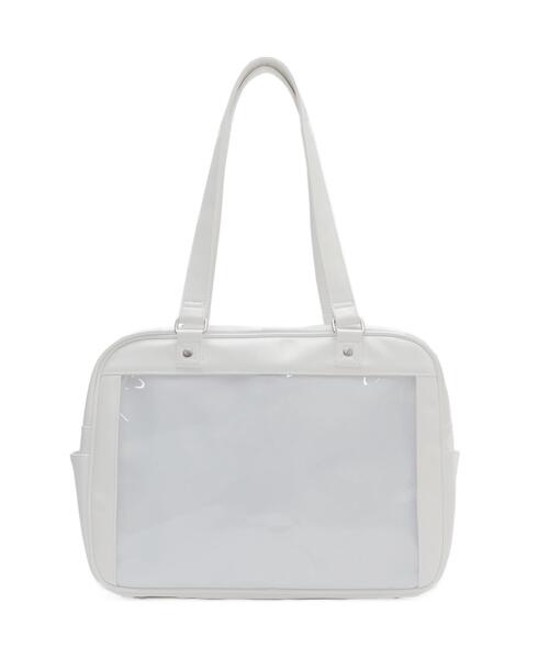 WEGO（ウィゴー）の「WEGO/スクールボストン痛バッグ（トートバッグ・レディース・ホワイト/ブラック・FREE）」の5枚目の写真