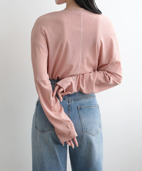 SUNFLOWER EIGHT(サンフラワーエイト)の「シアースリットトップス(Tシャツ/カットソー・レディース・ピンクベージュ/ブラック/ホワイト/ライトグレー・FREE)」の19枚目の写真