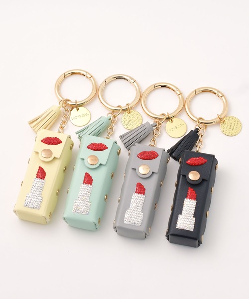 LAZY SUSAN（レイジースーザン）の「チャームリップリップ２（キーホルダー・レディース・ライトグリーン/ブラック/グレー/ライトイエロー・FREE）」の7枚目の写真