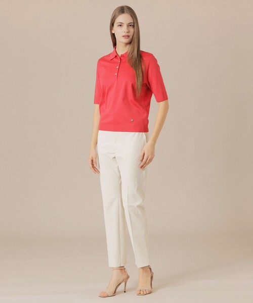 MACKINTOSH LONDON(マッキントッシュ ロンドン)の「シルケットフライスポロシャツ(ポロシャツ・レディース・オフホワイト/ネイビー/レッド系その他3/ブラウン・38/40)」の6枚目の写真