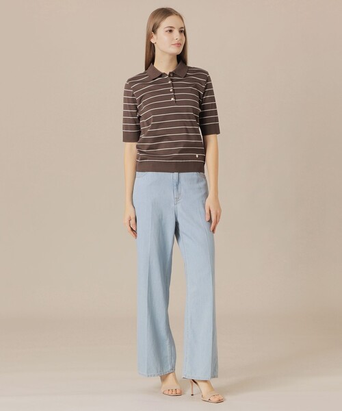 MACKINTOSH LONDON(マッキントッシュ ロンドン)の「シルケットフライスポロシャツ(ポロシャツ・レディース・オフホワイト/ネイビー/レッド系その他3/ブラウン・38/40)」の8枚目の写真