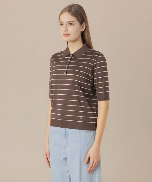MACKINTOSH LONDON(マッキントッシュ ロンドン)の「シルケットフライスポロシャツ(ポロシャツ・レディース・オフホワイト/ネイビー/レッド系その他3/ブラウン・38/40)」の10枚目の写真