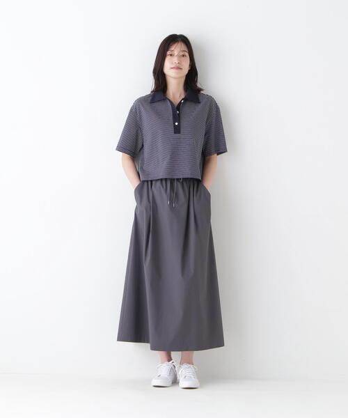 human woman（ヒューマンウーマン）の「◆【撥水・ストレッチ】コットンポリエステルウェザードローストリングタックスカート（スカート・レディース・グレー系その他/ベージュ系その他2・MEDIUM）」の11枚目の写真