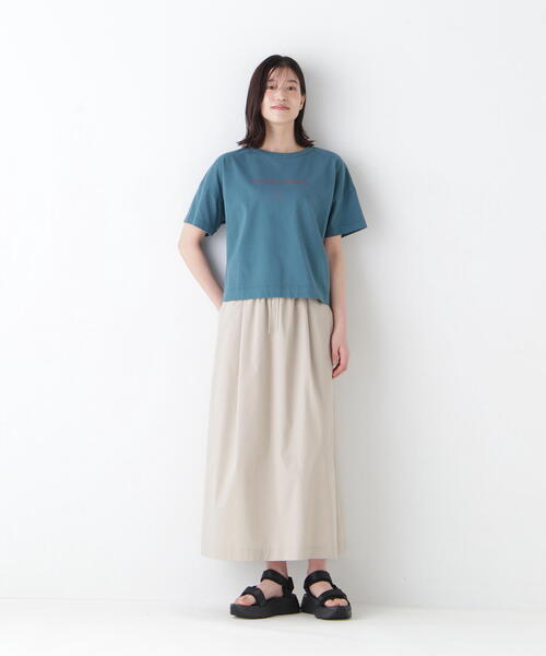 human woman（ヒューマンウーマン）の「◆【撥水・ストレッチ】コットンポリエステルウェザードローストリングタックスカート（スカート・レディース・グレー系その他/ベージュ系その他2・MEDIUM）」の6枚目の写真