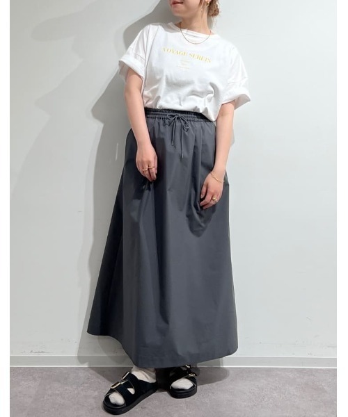 human woman（ヒューマンウーマン）の「◆【撥水・ストレッチ】コットンポリエステルウェザードローストリングタックスカート（スカート・レディース・グレー系その他/ベージュ系その他2・MEDIUM）」の19枚目の写真