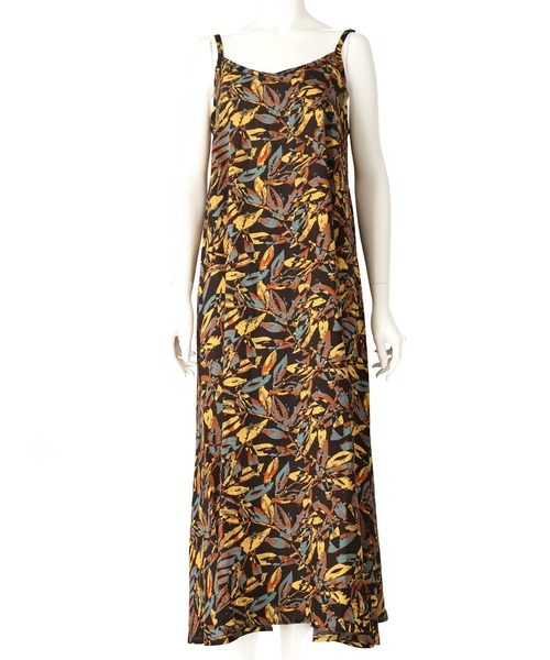 anap mimpi(アナップミンピ)の「ボタニカル柄 レーヨン フレア キャミ ロング ワンピース(ワンピース・レディース・グリーン/ブラック・FREE)」の14枚目の写真