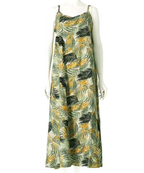 anap mimpi(アナップミンピ)の「ボタニカル柄 レーヨン フレア キャミ ロング ワンピース(ワンピース・レディース・グリーン/ブラック・FREE)」の15枚目の写真