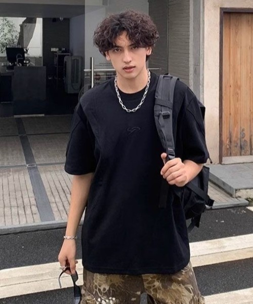 FreeZone（フリーゾーン）の「シンプルデザインユニセックスTシャツ（Tシャツ/カットソー・メンズ・グレー/ブラック・F）」の16枚目の写真