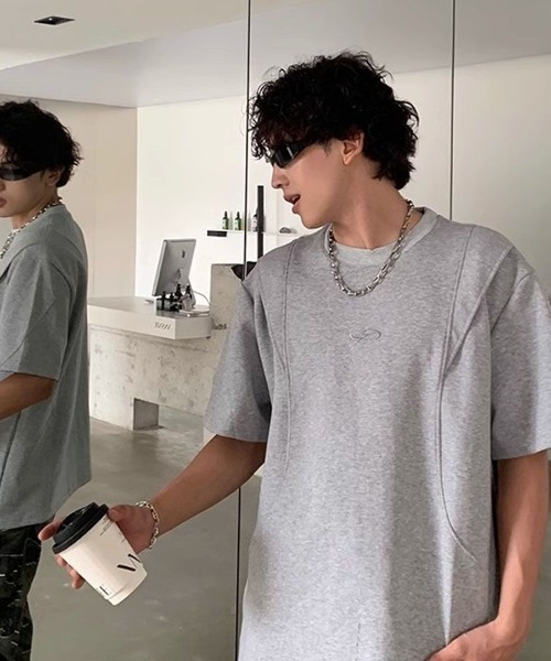 FreeZone（フリーゾーン）の「シンプルデザインユニセックスTシャツ（Tシャツ/カットソー・メンズ・グレー/ブラック・F）」の5枚目の写真
