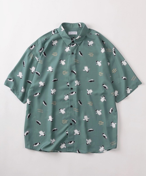 make a ray!（メイク ア レイ！）の「【70】接触冷感 総柄プリント 半袖シャツ/ユニセックス/イヌ/ネコ/シャーク/ペンギン/ラムネ/アイスキャンディー（シャツ/ブラウス・メンズ・ブラック系その他2/ブラック系その他3/ブラック系その他/ホワイト系その他2/ホワイト系その他3/ホワイト系その他4/ブルー系その他/ホワイト系その他/ミント/グリーン/ブルー/サックスブルー/ブラック/ネイビー/ホワイト/ベージュ・M/L）」の16枚目の写真