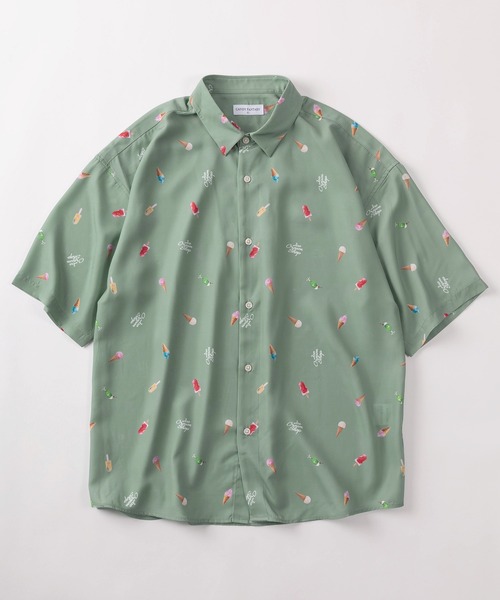 make a ray!（メイク ア レイ！）の「【70】接触冷感 総柄プリント 半袖シャツ/ユニセックス/イヌ/ネコ/シャーク/ペンギン/ラムネ/アイスキャンディー（シャツ/ブラウス・メンズ・ブラック系その他2/ブラック系その他3/ブラック系その他/ホワイト系その他2/ホワイト系その他3/ホワイト系その他4/ブルー系その他/ホワイト系その他/ミント/グリーン/ブルー/サックスブルー/ブラック/ネイビー/ホワイト/ベージュ・M/L）」の12枚目の写真