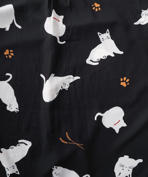 make a ray!（メイク ア レイ！）の「【70】接触冷感 総柄プリント 半袖シャツ/ユニセックス/イヌ/ネコ/シャーク/ペンギン/ラムネ/アイスキャンディー（シャツ/ブラウス・メンズ・ブラック系その他2/ブラック系その他3/ブラック系その他/ホワイト系その他2/ホワイト系その他3/ホワイト系その他4/ブルー系その他/ホワイト系その他/ミント/グリーン/ブルー/サックスブルー/ブラック/ネイビー/ホワイト/ベージュ・M/L）」の22枚目の写真