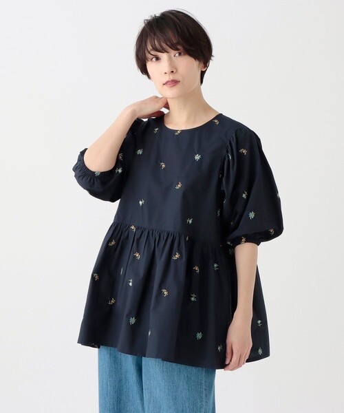 新品　アフターヌーンティー　刺繍ブラウス　シャツ　カットワーク セール】刺繍切替ブラウス/MAISON SAJOU（シャツ/ブラウス