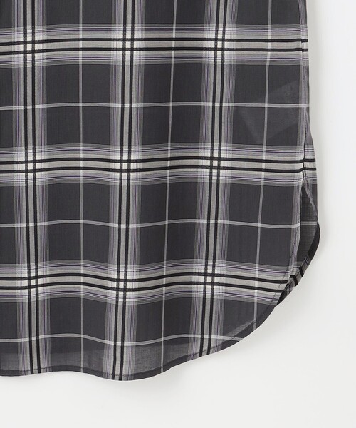 J.PRESS（ジェイプレス）の「【WEB限定カラーあり・洗える】SOFT SHEER チェック ロング シャツ（シャツ/ブラウス・レディース・ブラウン系3/ネイビー系3/グレー系3・F）」の15枚目の写真