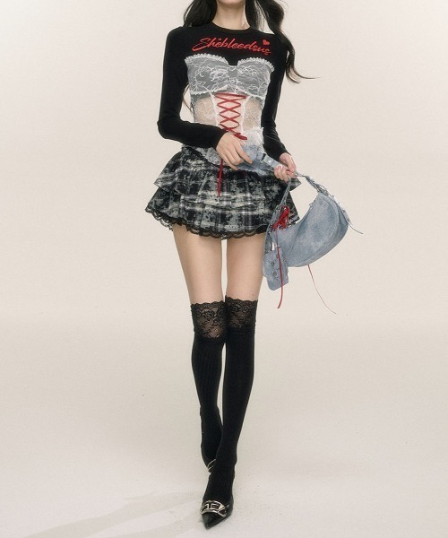 国内発送★VS★ローズレース♡コルセットトップス 楽天市場】パット入りコルセット風レーストップス : 夢展望