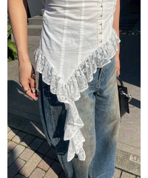 EVRIS(エヴリス)の「レースフリルキャミソール(キャミソール・レディース・ホワイト/ブラウン/ブラック・FREE)」の20枚目の写真