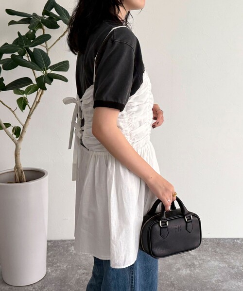 fredy emue(フレディエミュ)の「ギャザーキャミソールビスチェ(キャミソール・レディース・ブラック/オフホワイト・38)」の18枚目の写真