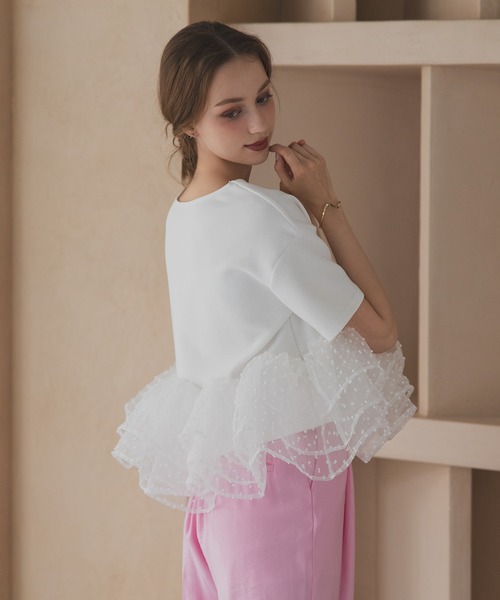 MERAKI(メラキ)の「ドットフリルヘムライントップス(その他トップス・レディース・ホワイト/ブラック/ブラック×ホワイト・FREE)」の13枚目の写真