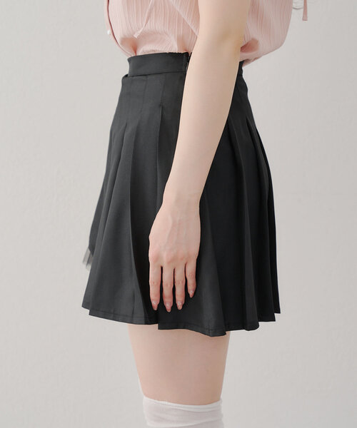 APPORTE PAR LES MARCHES(アポルテパーレマルシェ)の「【MARCHES】チュール使いプリーツミニスカート(スカート・レディース・チャコールグレー/ブラック/ベージュ・FREE)」の10枚目の写真