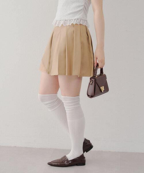 APPORTE PAR LES MARCHES(アポルテパーレマルシェ)の「【MARCHES】チュール使いプリーツミニスカート(スカート・レディース・チャコールグレー/ブラック/ベージュ・FREE)」の13枚目の写真